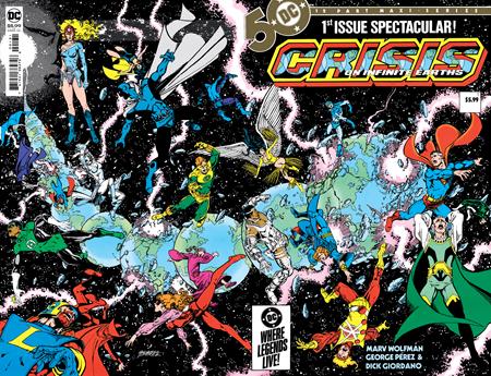 CRISIS ON INFINITE EARTHS #1 (OF 12) | FACSIMILE EDITION CVR B GEORGE PEREZ WRAPAROUND FOIL VAR