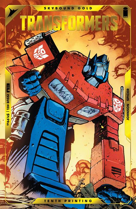 TRANSFORMERS #1 | Tenth Printing Cvr A Daniel Warren Johnson & Mike Spicer Optimus Prime Gold Foil Emboss | PREORDER