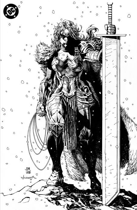 ABSOLUTE WONDER WOMAN #1 | CVR H INC 1:100 JIM LEE BLACK & WHITE VIRGIN CARD STOCK VAR