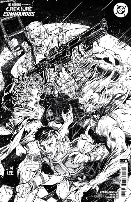 DC HORROR PRESENTS CREATURE COMMANDOS #1 (OF 6) | CVR D INC 1:25 JIM LEE BLACK & WHITE CARD STOCK