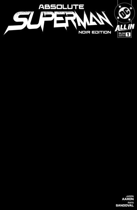 ABSOLUTE SUPERMAN NOIR EDITION #1 (ONE SHOT) | CVR B BLACK BLANK CARD STOCK VAR