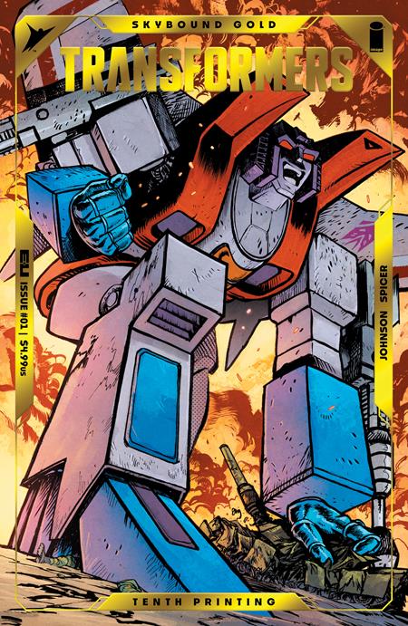 TRANSFORMERS #1 | Tenth Printing Cvr B Daniel Warren Johnson & Mike Spicer Starscream Gold Foil Emboss