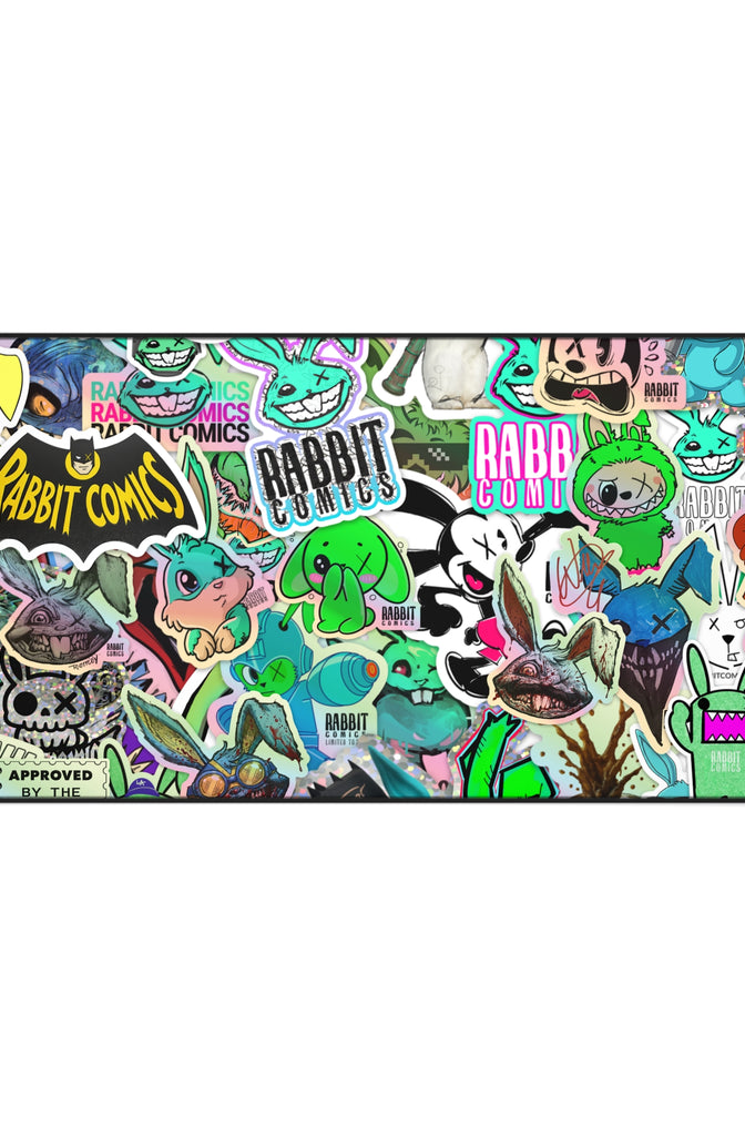 Rabbit Comics Sticker Bomb Desk Mat