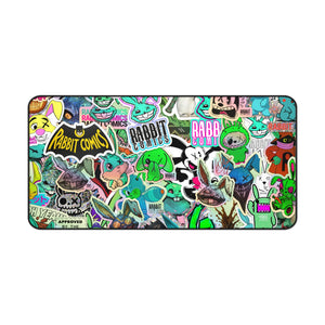 Rabbit Comics Sticker Bomb Desk Mat