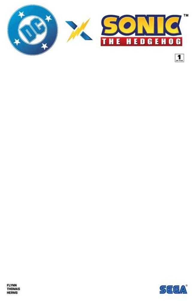 DC X Sonic The Hedgehog #1 (Of 5) | Cover C Blank Card Stock Variant