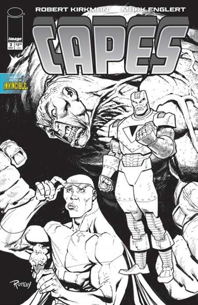 Invincible Universe Capes #2 Cover E 1 :50 Ratio Ryan Ottley Black & White Variant