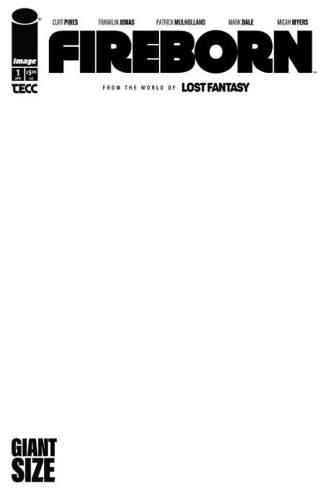 Fireborn #1 Cover E Blank Sketch Variant