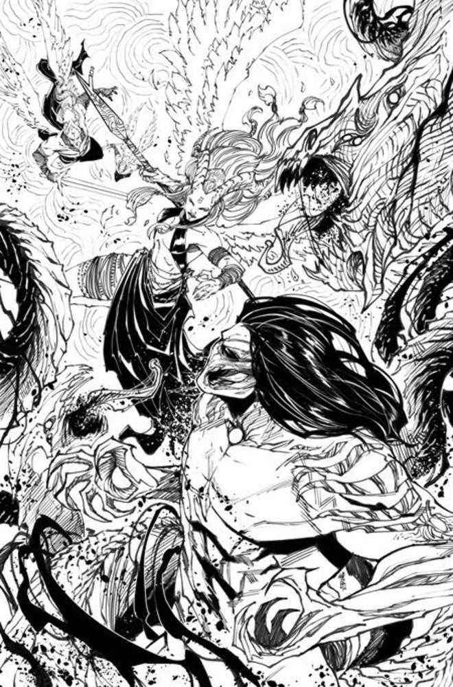 Darkness vs Angelus (One Shot) Cover D 1:25 Ratio Giuseppe Cafaro Black & White Variant