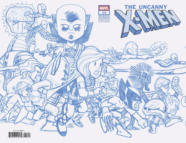 Uncanny X-Men #13 | Chris Giarrusso Marvel Universe Connecting Blue Line Sketch Wrap 1:50 Ratio | PREORDER