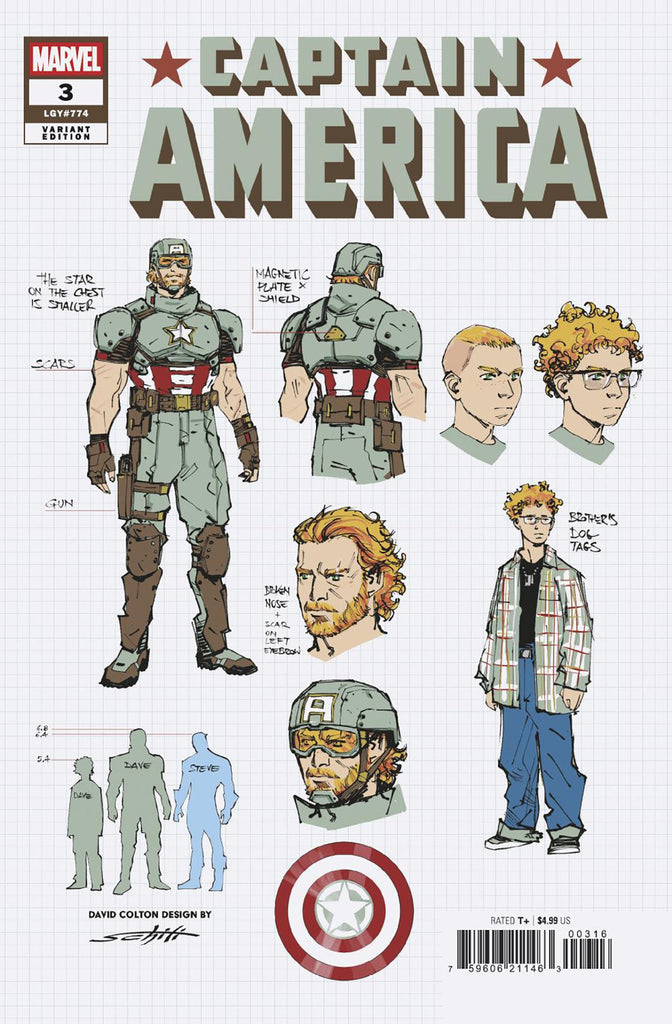Captain America #3 Valerio Schiti Design 1:10 Ratio Variant | PREORDER