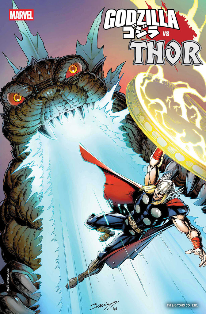 Godzilla vs. Thor #1 | Mark Bagley Foil Variant