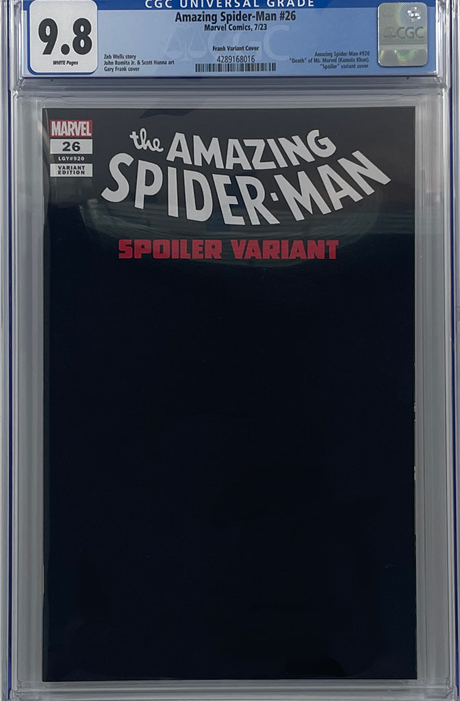 AMAZING SPIDER-MAN #26 | GARY FRANK SPOILER VARIANT | CGC 9.8