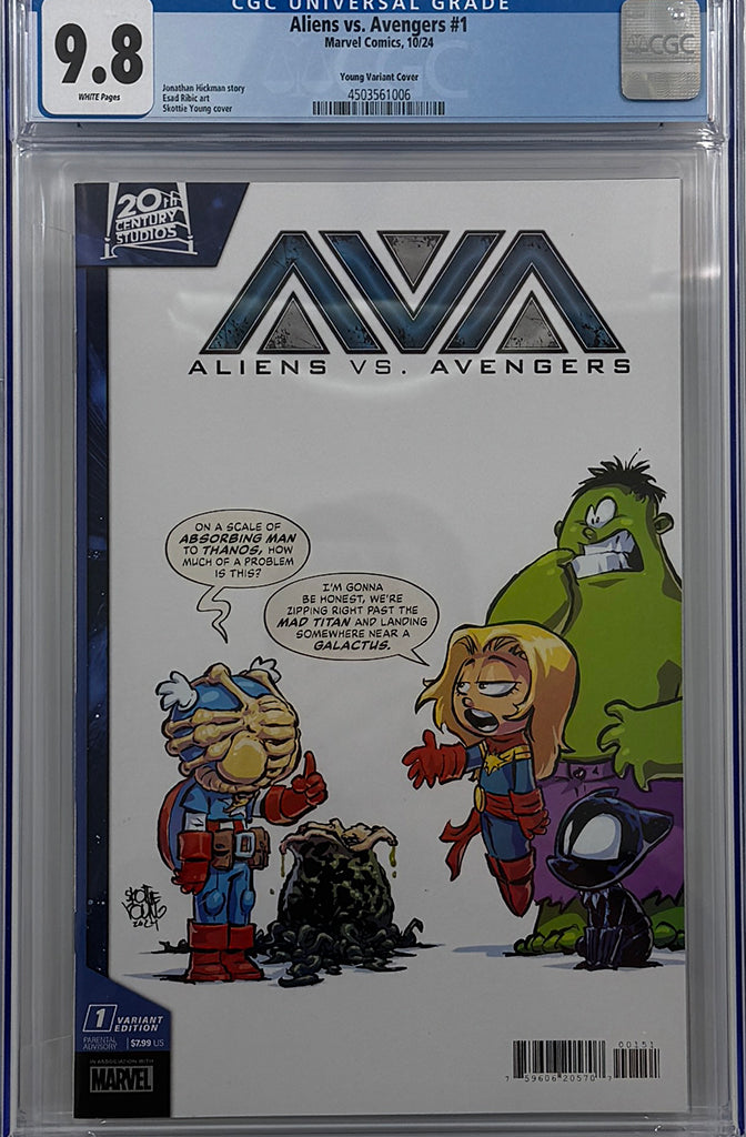 ALIENS VS. AVENGERS #1 | SKOTTIE YOUNG VARIANT | CGC 9.8