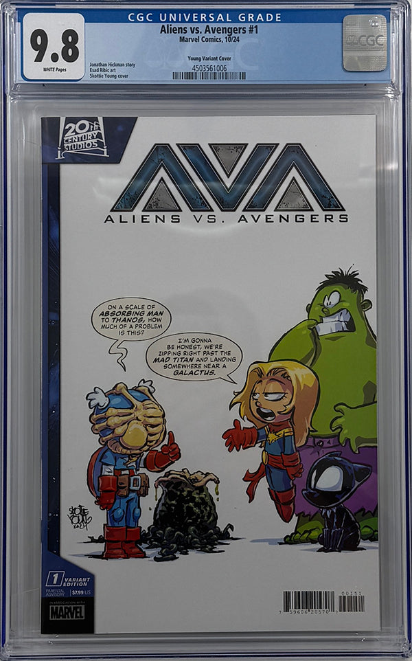 ALIENS VS. AVENGERS #1 | SKOTTIE YOUNG VARIANT | CGC 9.8