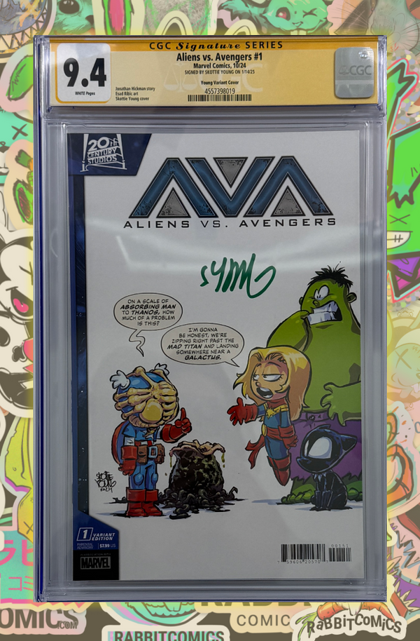 ALIENS VS. AVENGERS #1 | SKOTTIE YOUNG VARIANT | CGC SS 9.4