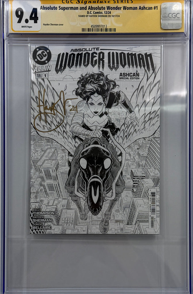 Absolute Superman & Absolute Wonder Woman Ashcan | Signed by Hayden Sherman | CGC SS 9.4