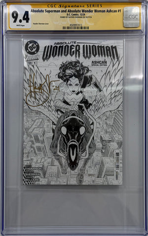 Absolute Superman & Absolute Wonder Woman Ashcan | Signed by Hayden Sherman | CGC SS 9.4
