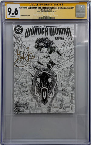 Absolute Superman & Absolute Wonder Woman Ashcan | Signed by Hayden Sherman | CGC SS 9.6