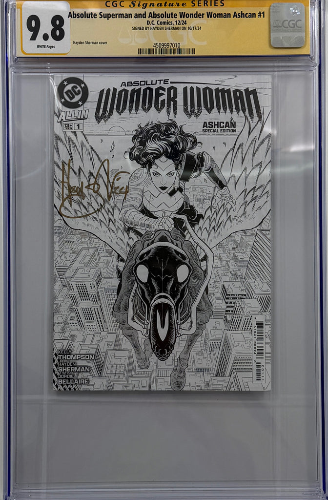 Absolute Superman & Absolute Wonder Woman Ashcan | Signed by Hayden Sherman | CGC SS 9.8