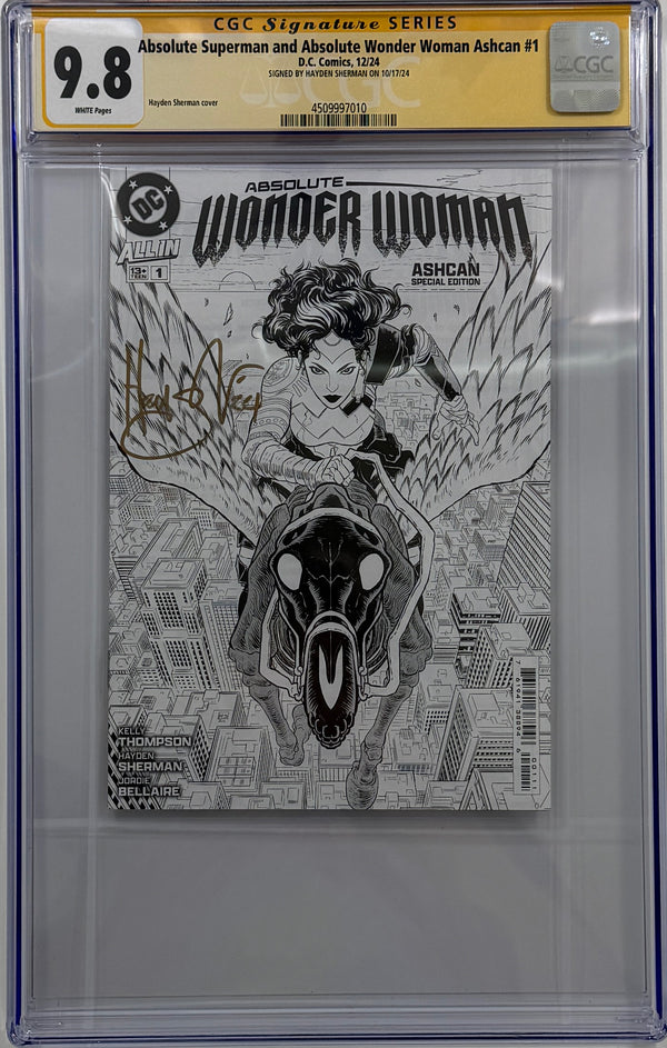 Absolute Superman & Absolute Wonder Woman Ashcan | Signed by Hayden Sherman | CGC SS 9.8