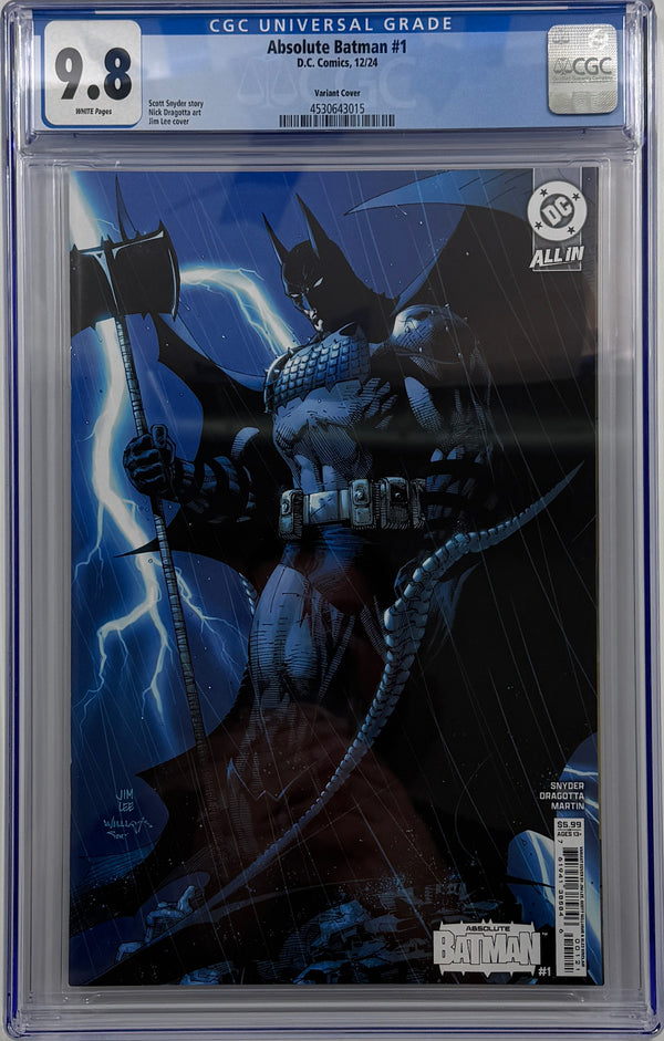 ABSOLUTE BATMAN #1  | CVR C JIM LEE CARD STOCK VARIANT | CGC 9.8