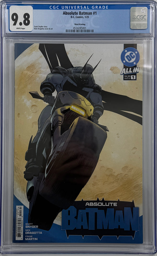 ABSOLUTE BATMAN #1 | Third Printing Cvr A Nick Dragotta | CGC 9.8