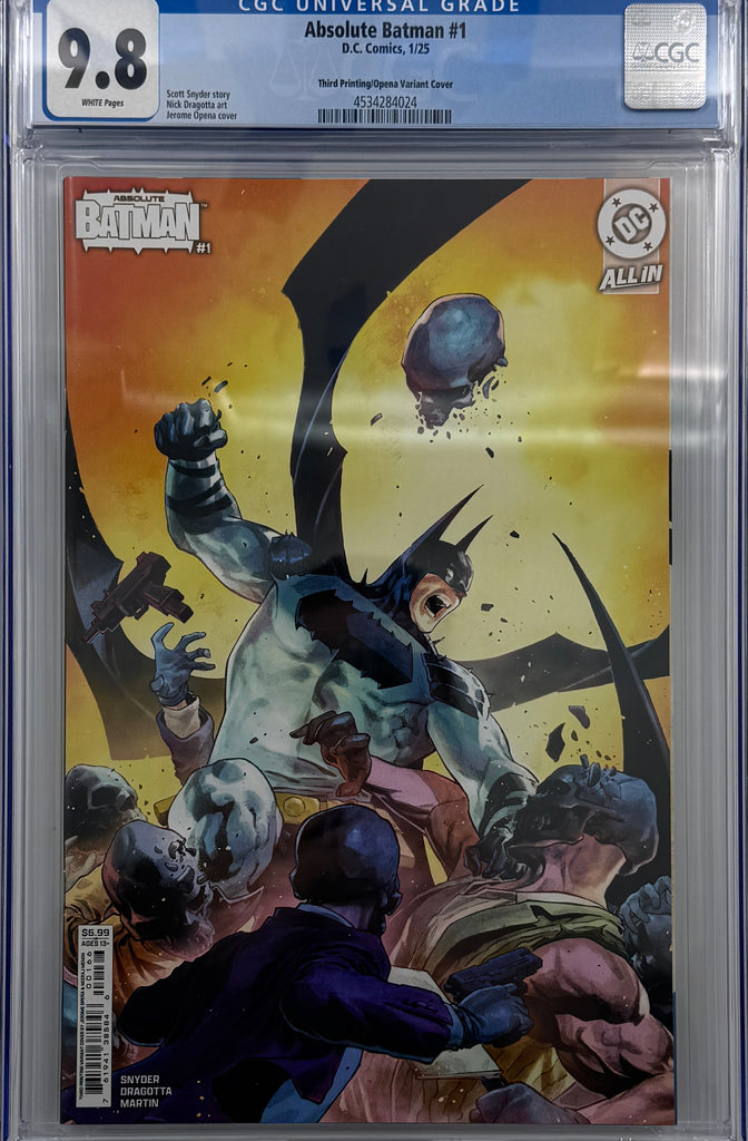 ABSOLUTE BATMAN #1 | Third Printing Cvr B Jerome Opena Card Stock Variant | CGC 9.8