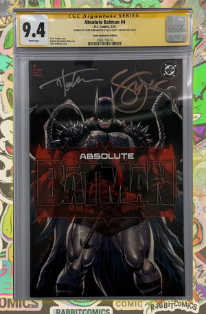 Absolute Batman #4 | MEGACON TYLER KIRKHAM  | Signed by Scott Snyder + Tyler Kirkham  | CGC SS 9.4