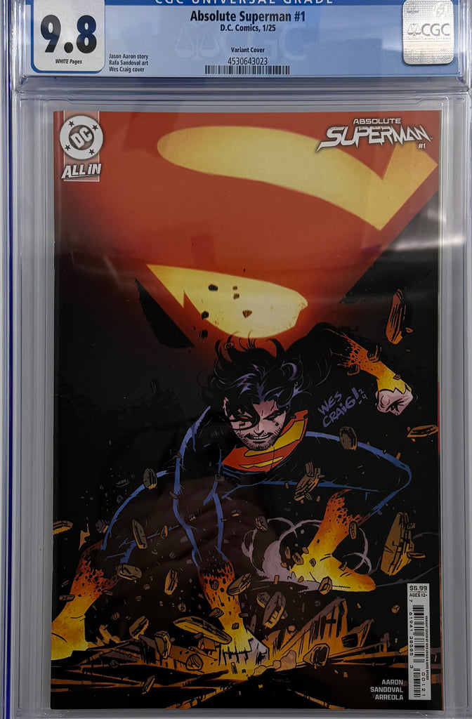 ABSOLUTE SUPERMAN #1  | CVR B WES CRAIG CARD STOCK VARIANT | CGC 9.8