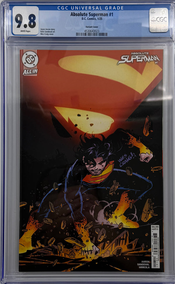 ABSOLUTE SUPERMAN #1  | CVR B WES CRAIG CARD STOCK VARIANT | CGC 9.8