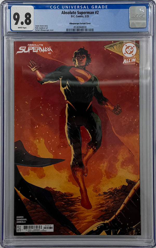 ABSOLUTE SUPERMAN #2 | CVR F RAFAEL ALBUQUERQUE CARD STOCK VAR | CGC 9.8