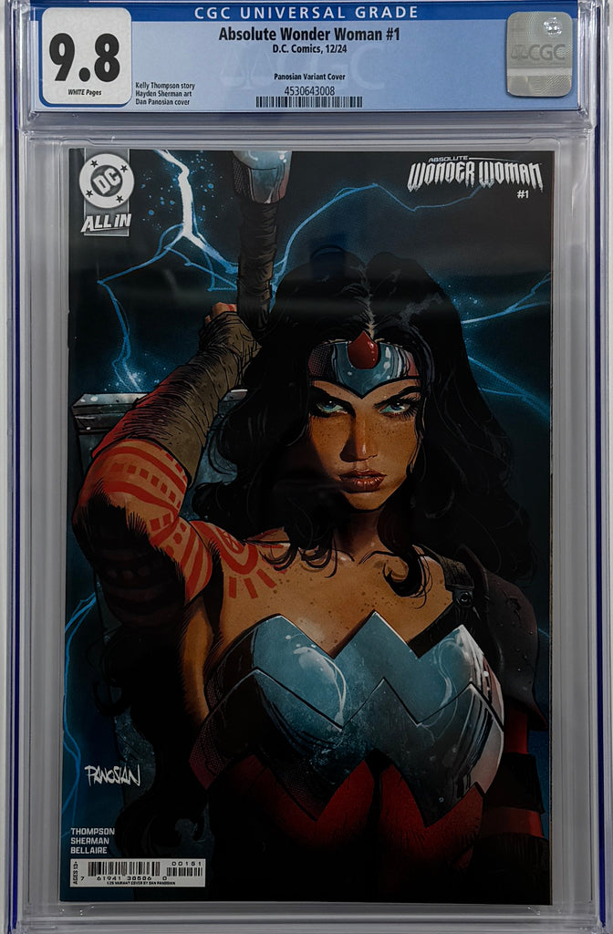 ABSOLUTE WONDER WOMAN #1 | CVR F INC 1:25 DAN PANOSIAN CARD STOCK VARIANT | CGC 9.8