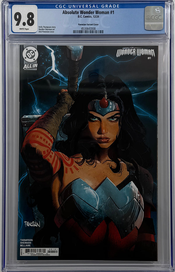 ABSOLUTE WONDER WOMAN #1 | CVR F INC 1:25 DAN PANOSIAN CARD STOCK VARIANT | CGC 9.8