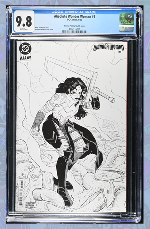 ABSOLUTE WONDER WOMAN #1 | 2nd Print Sketch 1:25 Ratio Variant | CGC 9.8