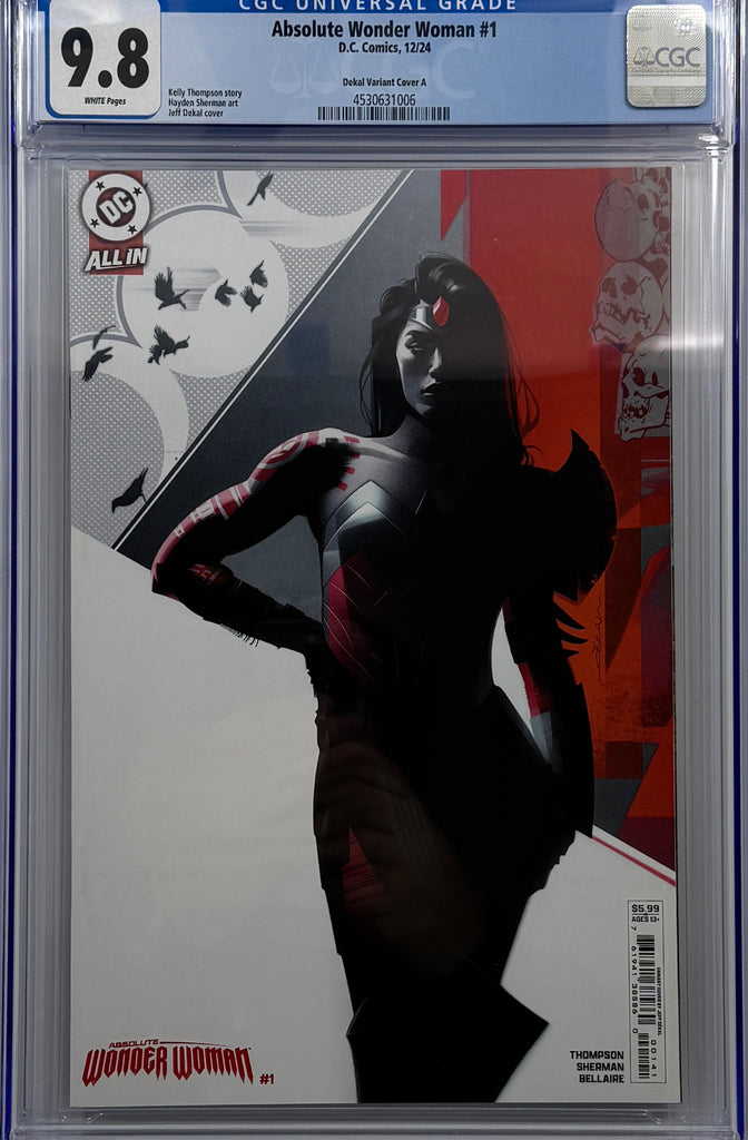 ABSOLUTE WONDER WOMAN #1 | CVR D JEFF DEKAL CARD STOCK VARIANT | CGC 9.8