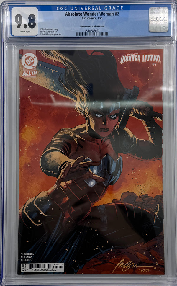 ABSOLUTE WONDER WOMAN #2 | CVR F RAFAEL ALBUQUERQUE CARD STOCK VARIANT | CGC 9.8