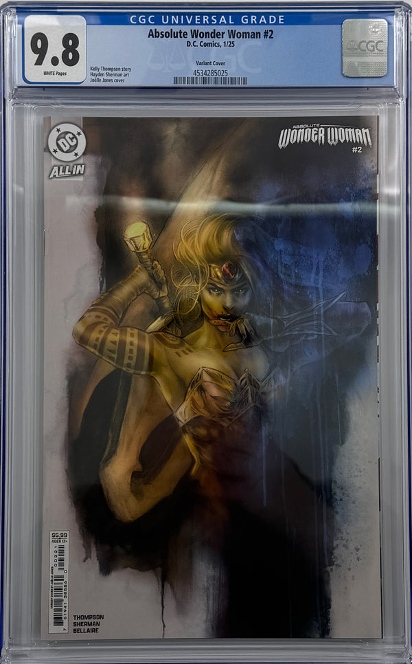 ABSOLUTE WONDER WOMAN #2 | CVR B JOELLE JONES CARD STOCK VARIANT | CGC 9.8