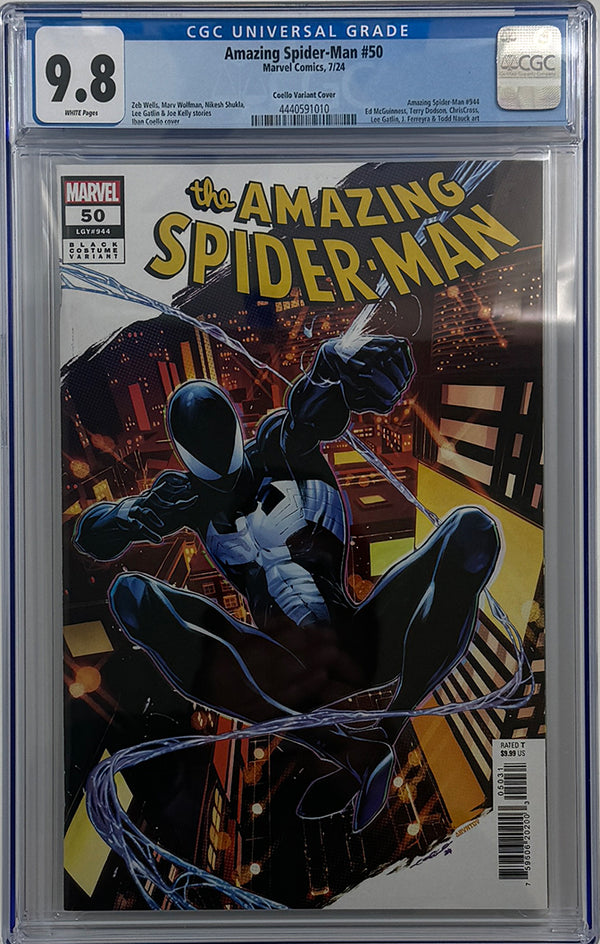 AMAZING SPIDER-MAN #50 | IBAN COELLO BLACK COSTUME VARIANT | CGC 9.8