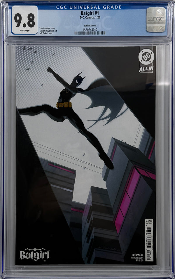 BATGIRL #1 | CVR B JEFF DEKAL CARD STOCK VARIANT | CGC 9.8