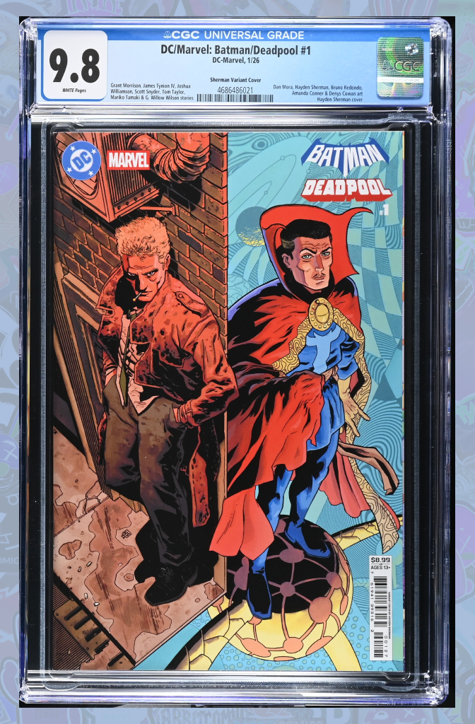 DC MARVEL BATMAN DEADPOOL #1 CVR P HAYDEN SHERMAN VARIANT | CGC 9.8