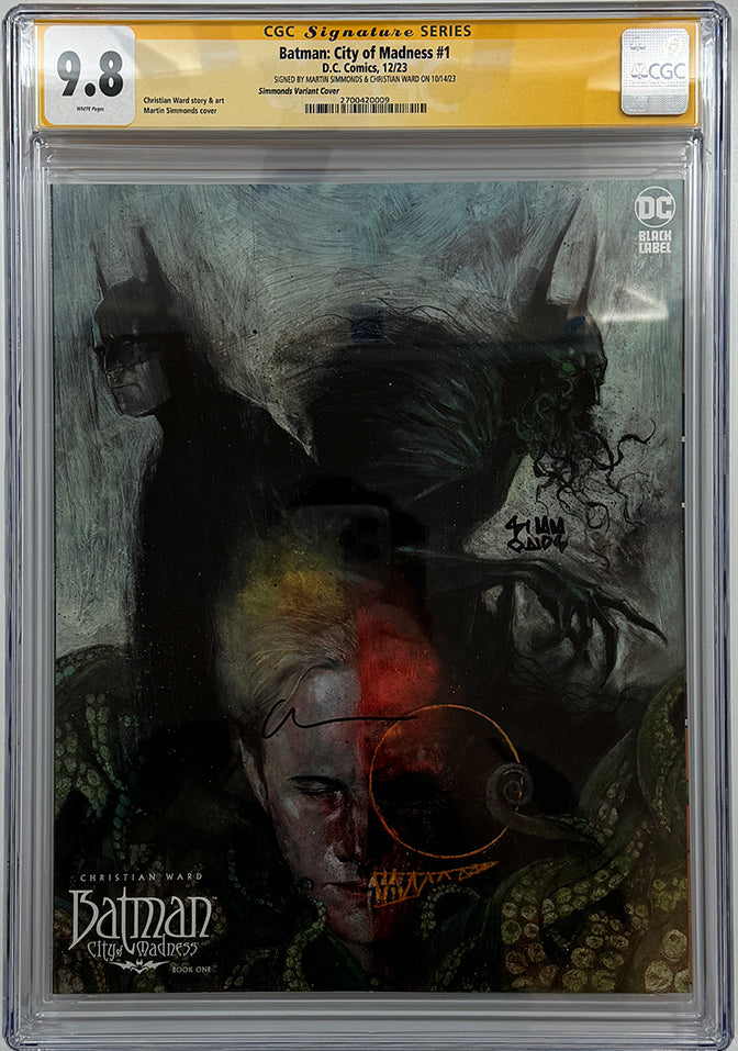 BATMAN CITY OF MADNESS #1 (OF 3) | SIMMONDS 1:25 RATIO | WARD + SIMMONDS SIGS | CGC SS 9.8