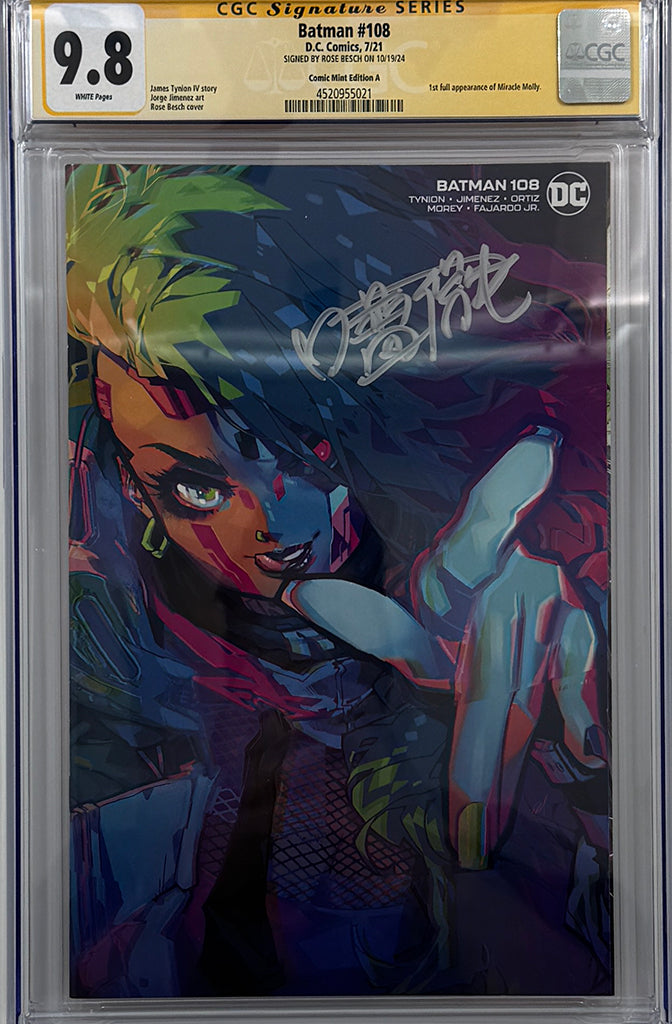 BATMAN #108 | ROSE BESCH VARIANT | 1ST MIRACLE MOLLY | CGC SS 9.8