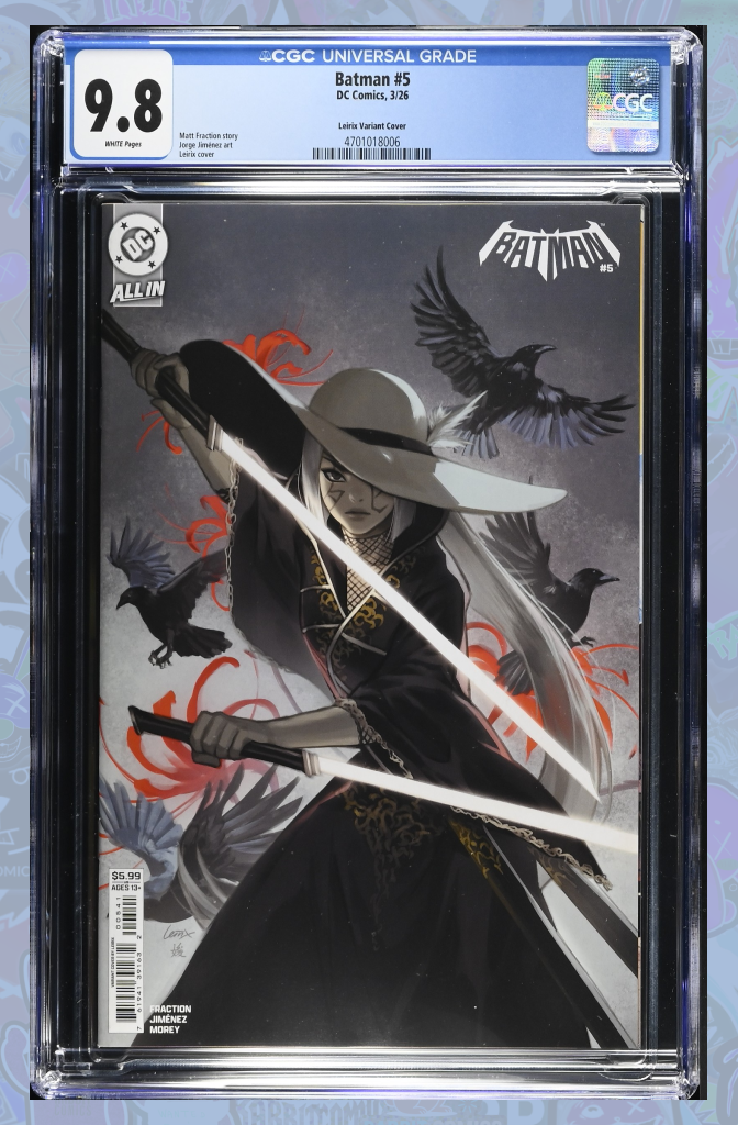 BATMAN #5 CVR D LESLEY LEIRIX LI CARD STOCK VAR | 1st App | CGC 9.8