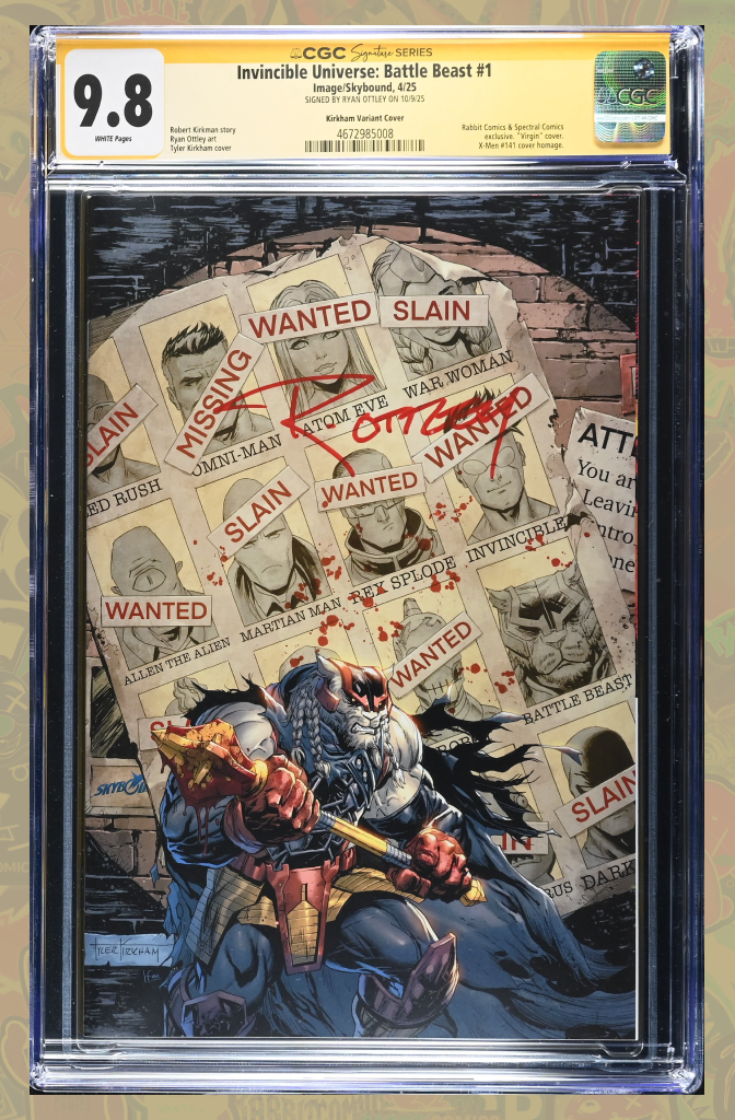 BATTLE BEAST #1 | TYLER KIRKHAM VIRGIN VARIANT | SIGNED BY OTTLEY | CGC SS 9.8