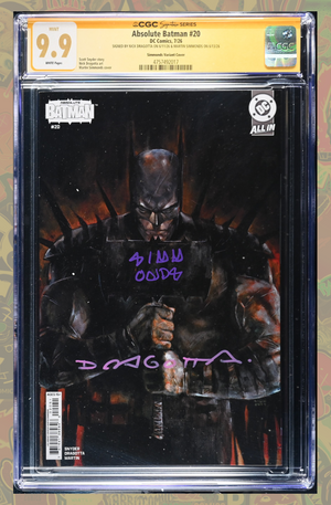 Absolute Batman #20 | 1:25 Ratio | Signed by Dragotta + Simmonds | CGC SS 9.9