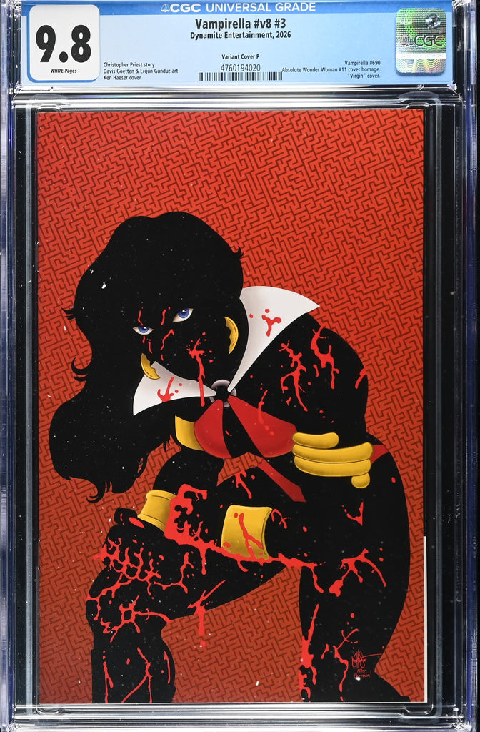 Vampirella (2026) #3 Cover P Inc 1:7 Ratio Haeser Absolute Homage Full Art | CGC 9.8