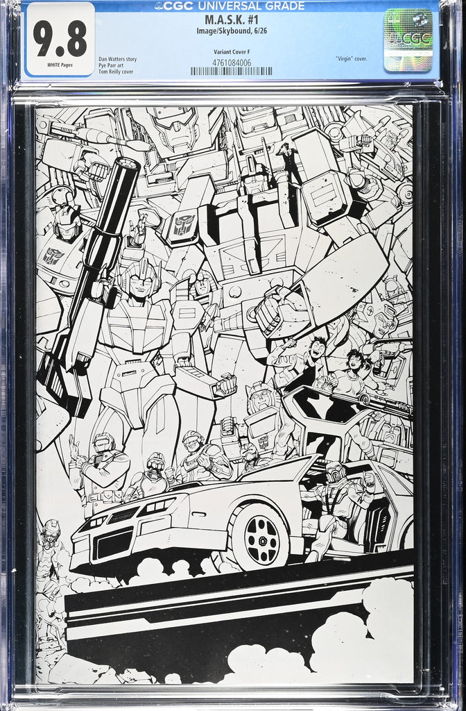 Mask #1 Cvr F Reilly Energon Universe Third Anniversary BW Connecting Variant | CGC 9.8