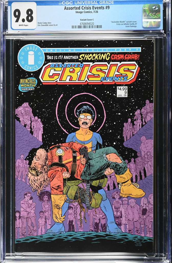 ASSORTED CRISIS EVENTS #9 CVR C ERIC ZAWADZKI INVINCIBLE TEAM UP VAR  | CGC 9.8