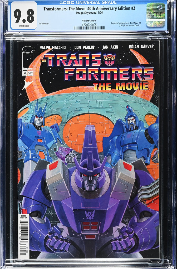 THE TRANSFORMERS THE MOVIE 40TH ANN ED. #2 | CVR C 1:10 RATIO  | CGC 9.8