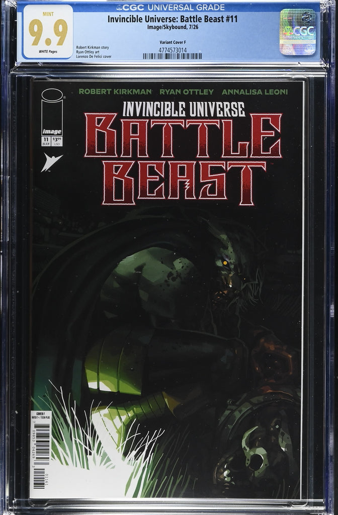 Invincible Universe Battle Beast #11 Cover F 1:100 Ratio Lorenzo De Felici CGC 9.9